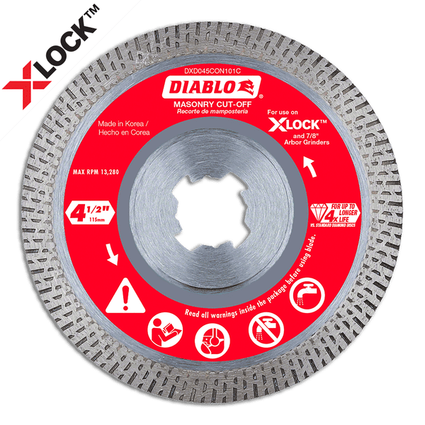 Diablo DDX045CON101C 4-1/2 in. Diamond Continuous Masonry Cut-Off with X-LOCK arbor