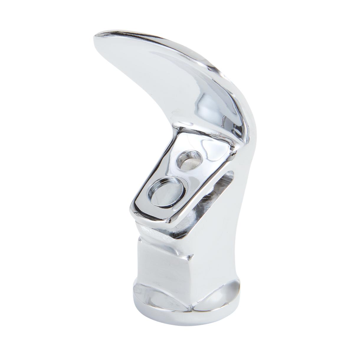 Chrome and white vandal-resistant water bubbler with curved spout and dual button controls.
