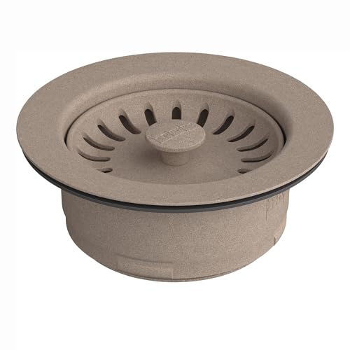 Oyster-colored air switch button with raised center post and ventilation slots, designed for garbage disposal activation.