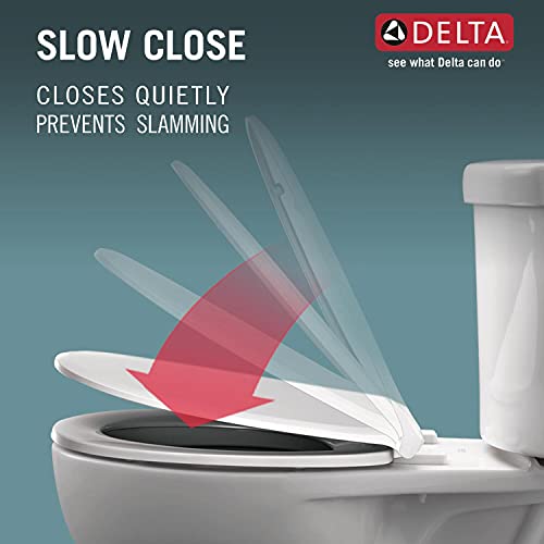 Delta Morgan 810903-WH Elongated Standard Close Toilet Seat in White Finish