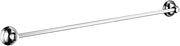 Chrome towel bar with spherical end caps, approximately 24 inches long.