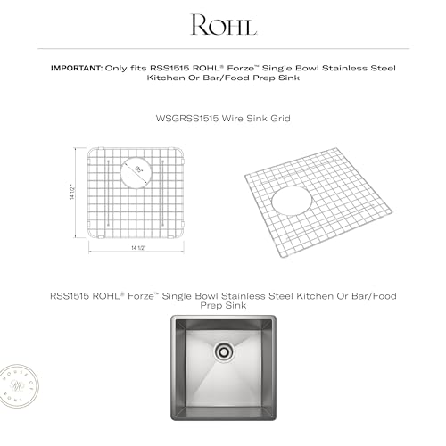 Rohl Forze Wire Sink Grid For RSS1515 Stainless Steel Sink in Black Stainless Steel - WSGRSS1515BKS