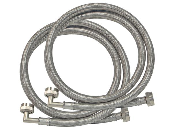 Eastman Braided Stainless Steel Washing Machine Connector with Elbow (2-Pack) - 48377