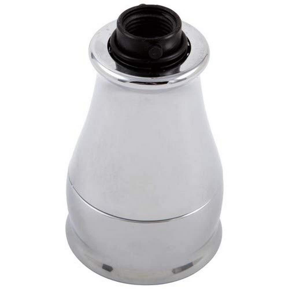 Chrome and black pull-down spray head assembly for Delta kitchen faucet with threaded connector.