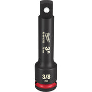 Black impact-rated socket extension with 3/8" drive, marked "3"" length and model number 49-66-6703.