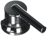 Chrome and black metal lever handle kit with round base plate for Delta faucet installation.