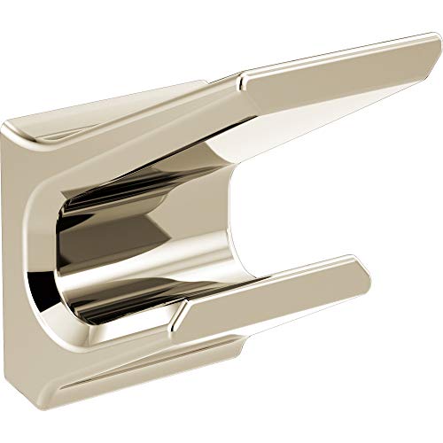 Champagne-finished double robe hook with two horizontal arms extending from a curved mounting plate.