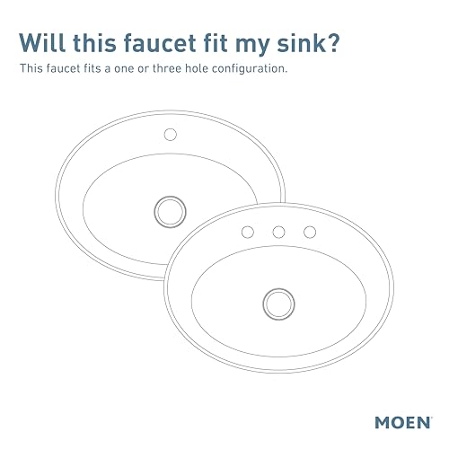 Diagram showing one-hole and three-hole sink configurations for faucet installation compatibility.