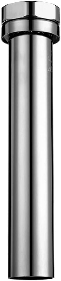 Chrome-plated cylindrical vacuum breaker assembly with threaded collar cap at top.