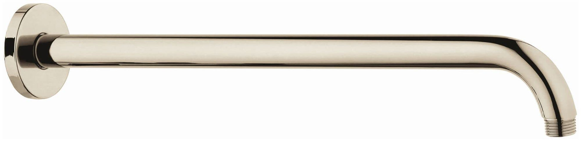 Grohe Rainshower 15" shower arm in hard graphite finish with wall-mounted circular escutcheon.