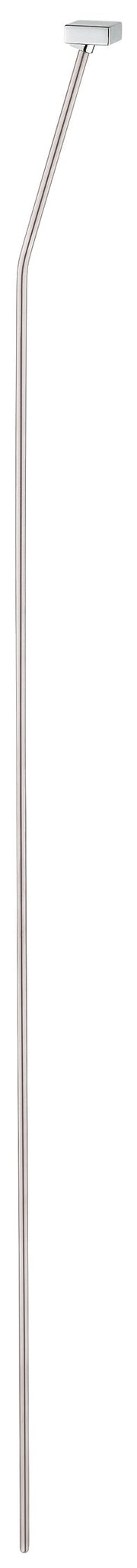Chrome lift rod with square mounting block, featuring long slender shaft with slight curve near top.