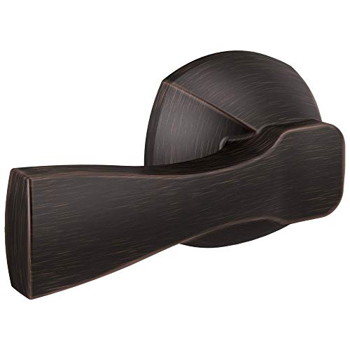 Oil-rubbed bronze tank lever with curved handle design and cylindrical mounting base.