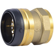 Brass push-to-connect adapter fitting with black grip ring and hexagonal nut end, 2 inch diameter.