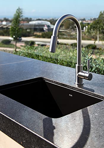 Rohl Allia 24" Fireclay Single Bowl Undermount Kitchen Or Laundry Sink in White - 6347-00