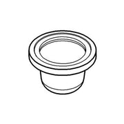 Chrome dirt strainer with wide circular rim and cylindrical body, shown in technical line drawing.
