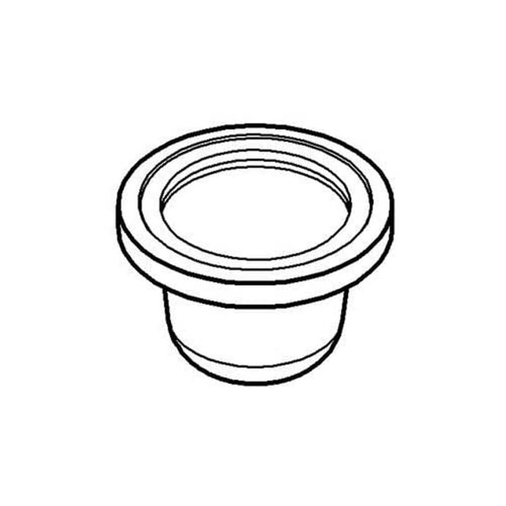 Chrome dirt strainer with wide circular rim and cylindrical body, shown in technical line drawing.