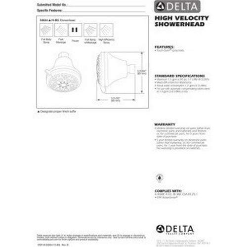 Delta Universal Showering Components 52634-15-BG Premium 5-Setting Shower Head: Chrome