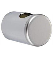 Chrome and matte chrome cylindrical shower bar holder with circular face plate and slot opening.