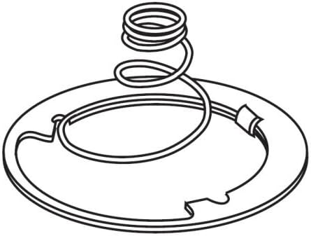 Coiled metal spring attached to circular disk-shaped base with notched edges.