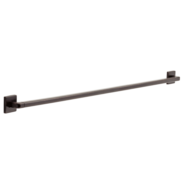 Matte black angular grab bar with square wall-mounted brackets on each end.