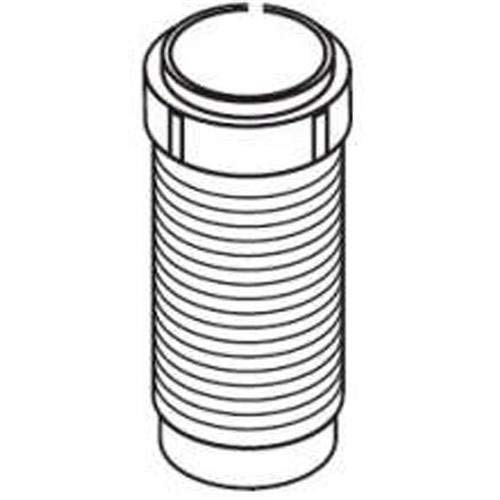 Chrome cylindrical soap dispenser body assembly with ribbed sides and rounded top.