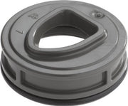 Gray circular cam assembly with oval-shaped center opening and mounting slots, Delta RP61 replacement part.