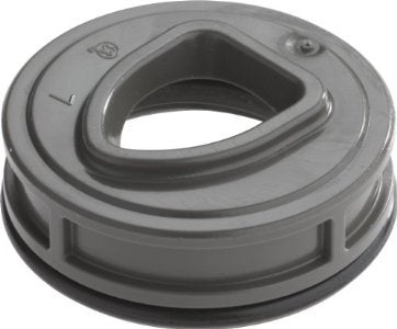 Gray circular cam assembly with oval-shaped center opening and mounting slots, Delta RP61 replacement part.