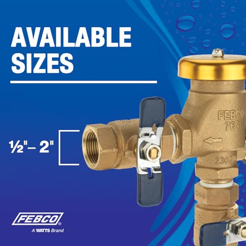 Bronze pressure vacuum breaker with 1 inch union connection and adjustable handle valve.