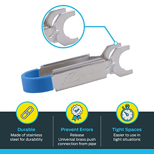 Sharkbite 3/4" disconnect tongs with blue handle and gray metal body for push-fit connections.