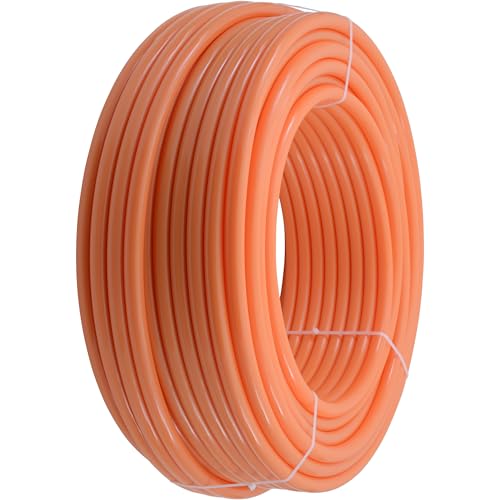 Orange coiled PEX-C pipe with oxygen barrier, 3/4-inch diameter, 300-foot length.