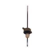 Moen bidet pivot rod assembly with bronze-finish rod, dark housing, and cream-colored pivot ball connector.