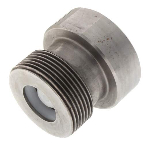 Caleffi check valve assembly with threaded connection and internal gray diaphragm seal, 1" to 1-1/4" size.