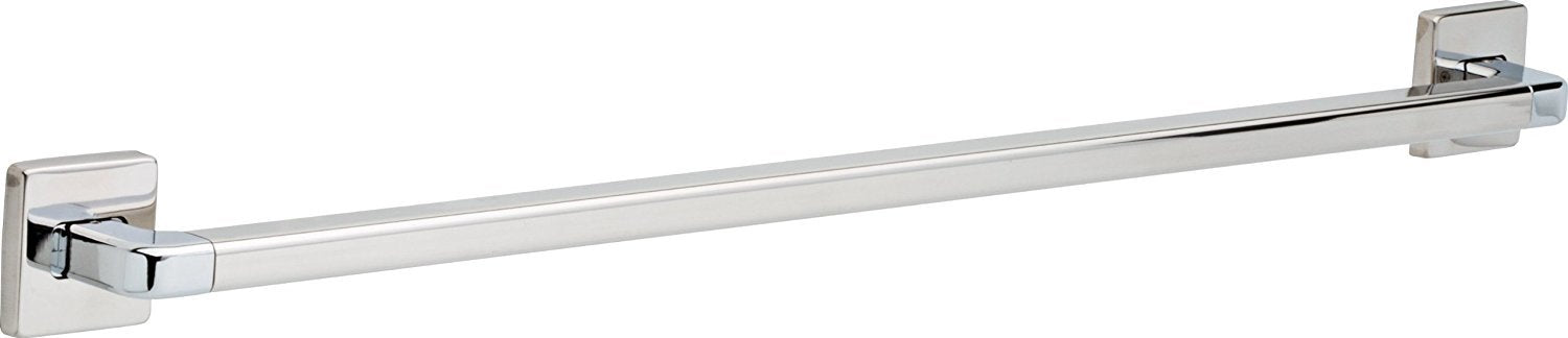 Chrome angular grab bar, 36 inches long, with square mounting brackets on each end.