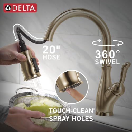 Delta Leland Leland Single Handle Pull-Down Kitchen Faucet With Shieldspray Technology in Champagne Bronze - 9178-CZ-DST