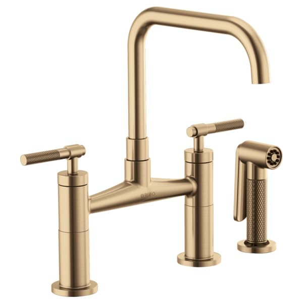 Brizo Litze Bridge Faucet with Square Spout & Knurled Handle