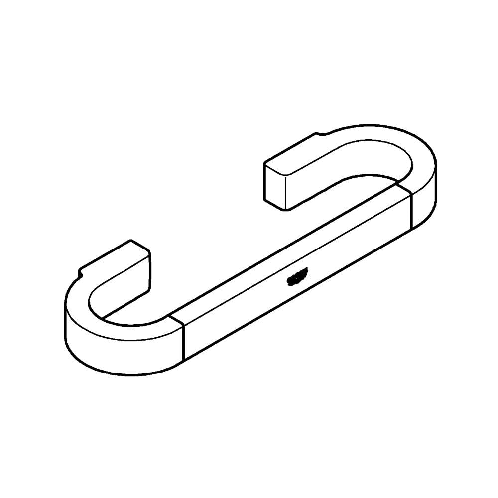 Chrome grab bar with curved handles at each end and rectangular mounting brackets.