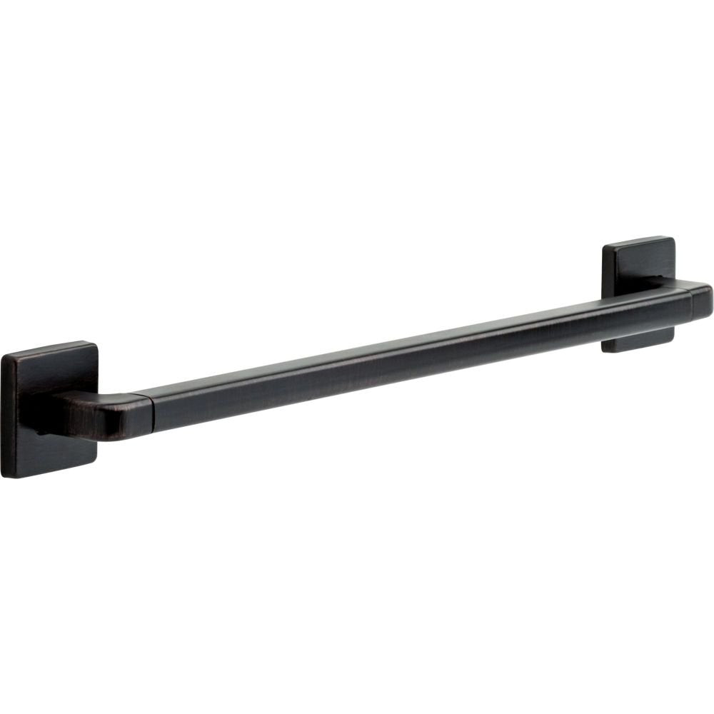 Black angular grab bar with square wall-mounted brackets on each end.