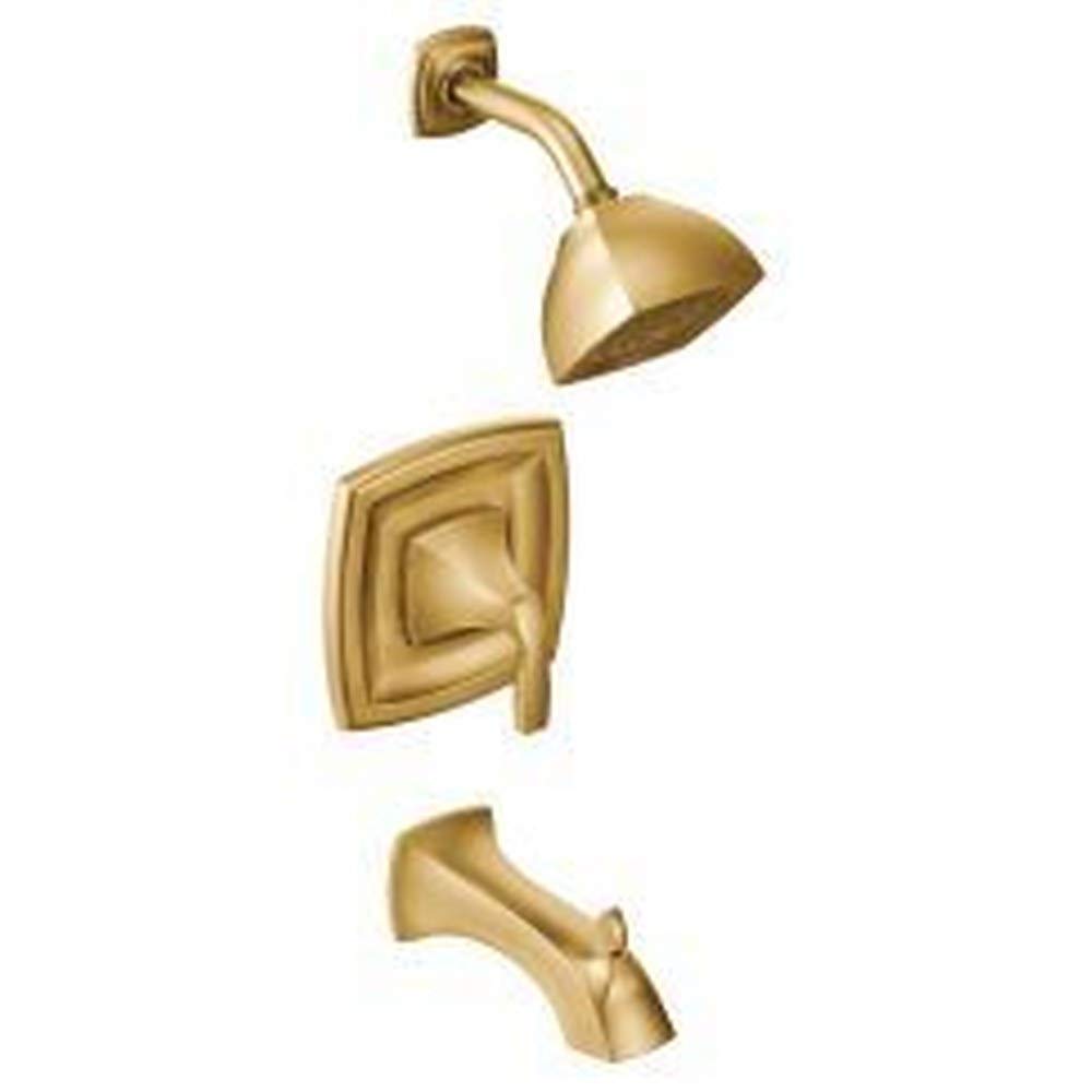 Moen Voss Posi Temp Pressure Balancing Eco Performance Tub and Shower Trim Kit in Brushed Gold - T2693EPBG
