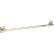 Polished nickel grab bar with angular square mounting brackets at each end.