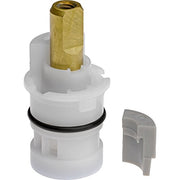 Two-piece Delta Victorian ceramic stem cartridge assembly with brass insert and white plastic components.