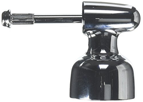 Chrome metal lever handle set with cylindrical base and extended arm mechanism.