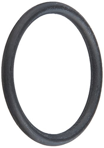Black rubber O-ring with smooth surface, viewed from above against white background.