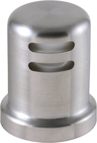 Brushed stainless steel cylindrical air gap with horizontal slot vents and rounded top.
