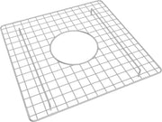 Stainless steel wire sink grid with square mesh pattern and center drain opening for RC1818 sink.