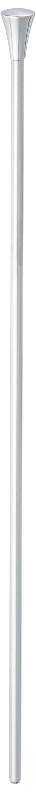 Chrome lift rod and finial with tapered top and cylindrical shaft for bathroom faucet assembly.