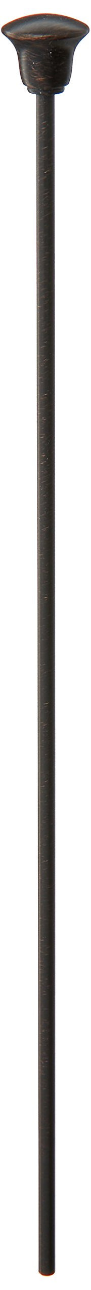 Venetian bronze lift rod and finial assembly for roman tub diverter with mushroom-shaped top.