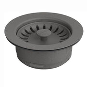 Gray round air switch button with radial slot pattern and center stem for garbage disposal activation.