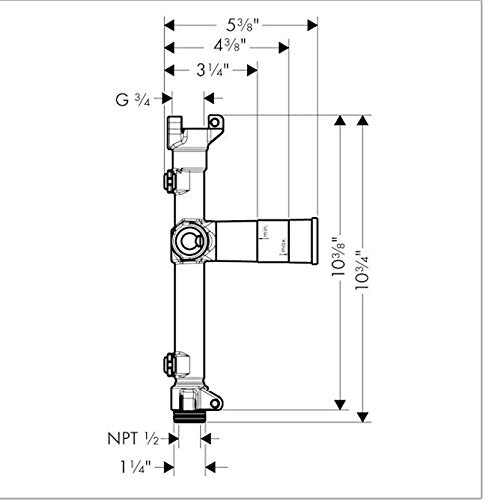 AXOR 10941181 ShowerSolutions Rough, Tub Spout 10" x 5"