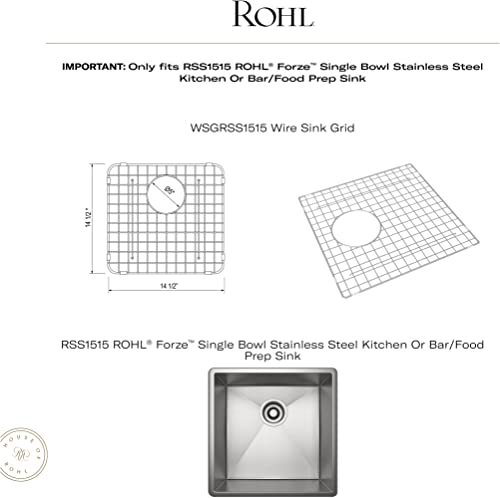 Rohl Forze Wire Sink Grid For RSS1515 Stainless Steel Sink in Black Stainless Steel - WSGRSS1515BKS