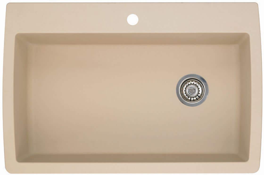 Blanco Diamond Super Single Drop-In or Undermount Kitchen Sink 33.5" x 22" in Biscotti - 441214